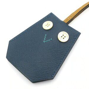 HERMES - Dark Navy Brown Multi Epsom Hardware None Necklace